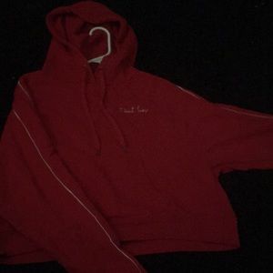 Red cropped sweatshirt
